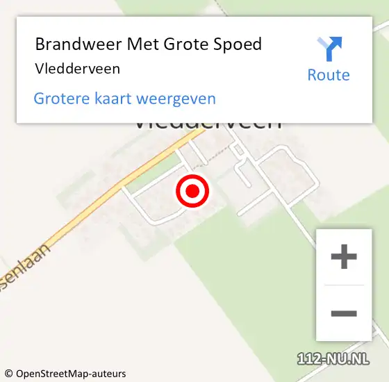 Locatie op kaart van de 112 melding: Brandweer Met Grote Spoed Naar Vledderveen op 9 juni 2021 07:32