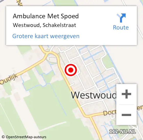 Locatie op kaart van de 112 melding: Ambulance Met Spoed Naar Westwoud, Schakelstraat op 9 juni 2021 07:45