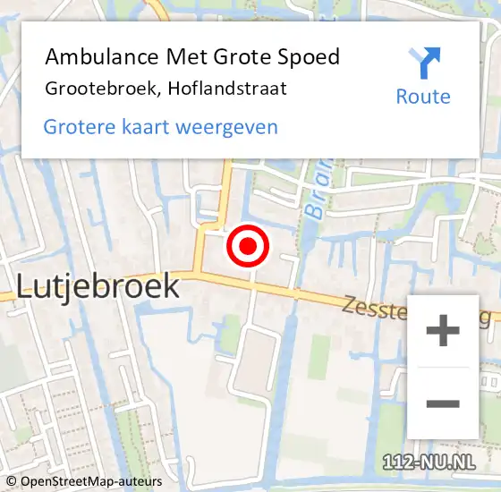 Locatie op kaart van de 112 melding: Ambulance Met Grote Spoed Naar Grootebroek, Hoflandstraat op 9 juni 2021 08:29