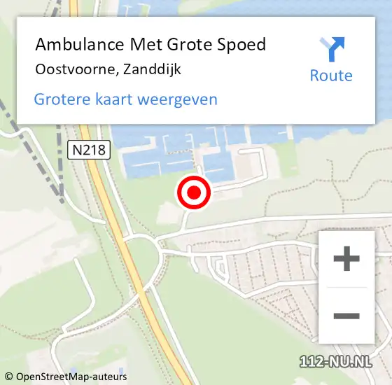 Locatie op kaart van de 112 melding: Ambulance Met Grote Spoed Naar Oostvoorne, Zanddijk op 9 juni 2021 08:34