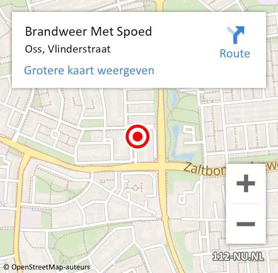 Locatie op kaart van de 112 melding: Brandweer Met Spoed Naar Oss, Vlinderstraat op 9 juni 2021 08:41