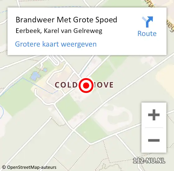 Locatie op kaart van de 112 melding: Brandweer Met Grote Spoed Naar Eerbeek, Karel van Gelreweg op 9 juni 2021 08:49