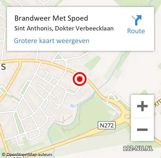 Locatie op kaart van de 112 melding: Brandweer Met Spoed Naar Sint Anthonis, Dokter Verbeecklaan op 9 juni 2021 08:50