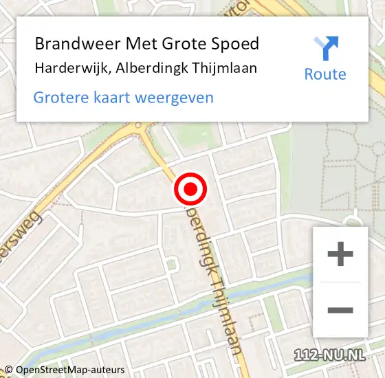 Locatie op kaart van de 112 melding: Brandweer Met Grote Spoed Naar Harderwijk, Alberdingk Thijmlaan op 9 juni 2021 09:01