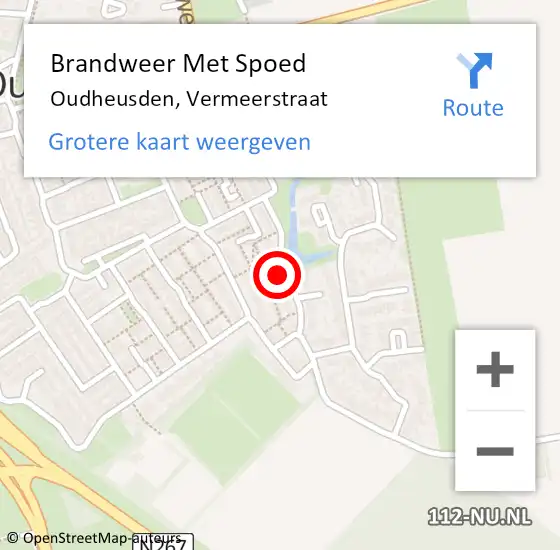 Locatie op kaart van de 112 melding: Brandweer Met Spoed Naar Oudheusden, Vermeerstraat op 9 juni 2021 09:09