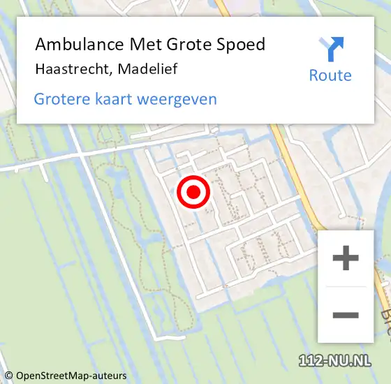 Locatie op kaart van de 112 melding: Ambulance Met Grote Spoed Naar Haastrecht, Madelief op 9 juni 2021 09:25