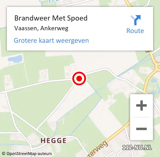 Locatie op kaart van de 112 melding: Brandweer Met Spoed Naar Vaassen, Ankerweg op 9 juni 2021 10:12