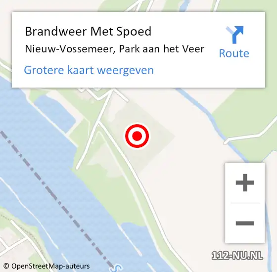 Locatie op kaart van de 112 melding: Brandweer Met Spoed Naar Nieuw-Vossemeer, Park aan het Veer op 9 juni 2021 10:23