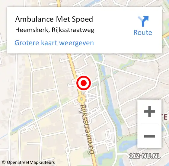 Locatie op kaart van de 112 melding: Ambulance Met Spoed Naar Heemskerk, Rijksstraatweg op 9 juni 2021 10:33