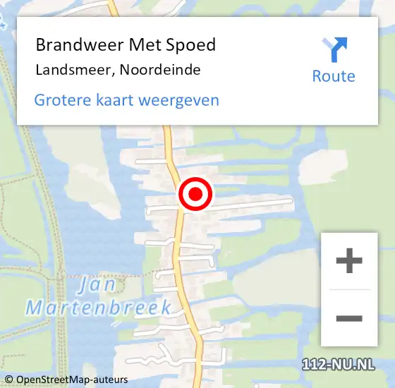 Locatie op kaart van de 112 melding: Brandweer Met Spoed Naar Landsmeer, Noordeinde op 9 juni 2021 10:51