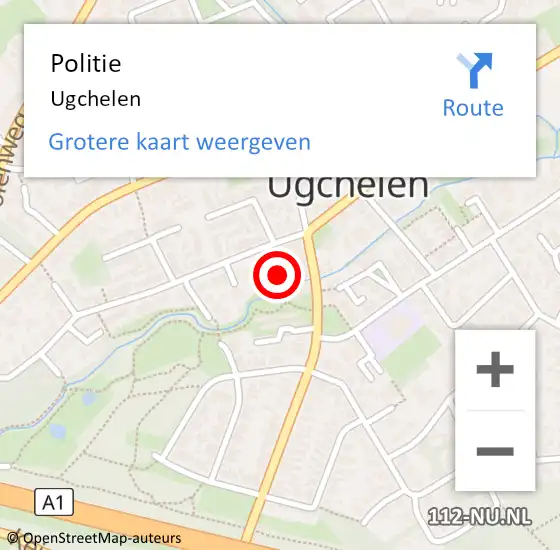 Locatie op kaart van de 112 melding: Politie Ugchelen op 9 juni 2021 10:56