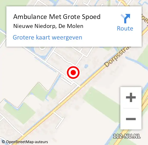 Locatie op kaart van de 112 melding: Ambulance Met Grote Spoed Naar Nieuwe Niedorp, De Molen op 9 juni 2021 11:19