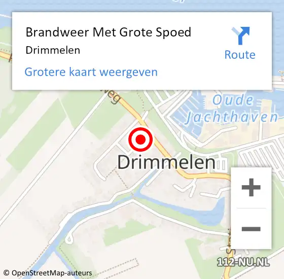 Locatie op kaart van de 112 melding: Brandweer Met Grote Spoed Naar Drimmelen op 12 juni 2014 18:58