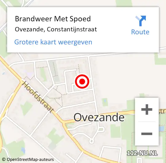 Locatie op kaart van de 112 melding: Brandweer Met Spoed Naar Ovezande, Constantijnstraat op 9 juni 2021 11:20