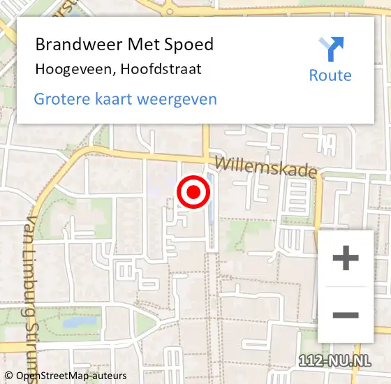 Locatie op kaart van de 112 melding: Brandweer Met Spoed Naar Hoogeveen, Hoofdstraat op 9 juni 2021 11:24