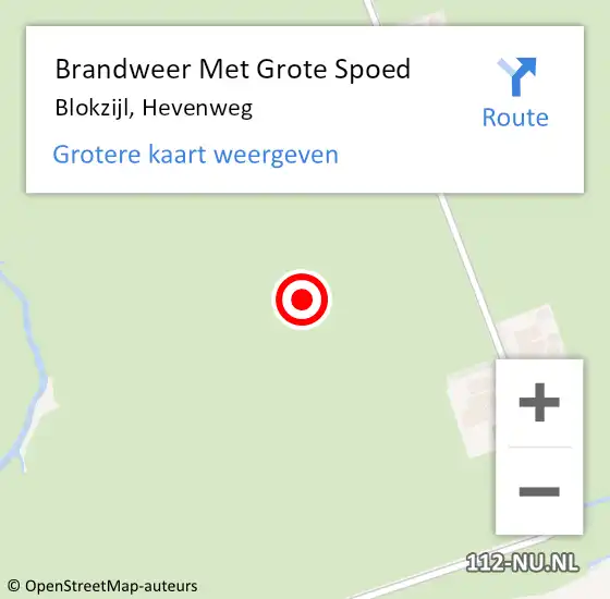 Locatie op kaart van de 112 melding: Brandweer Met Grote Spoed Naar Blokzijl, Hevenweg op 9 juni 2021 11:37