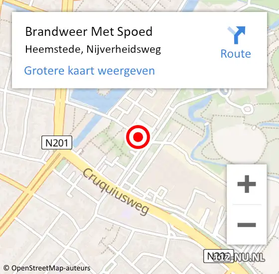 Locatie op kaart van de 112 melding: Brandweer Met Spoed Naar Heemstede, Nijverheidsweg op 9 juni 2021 11:43