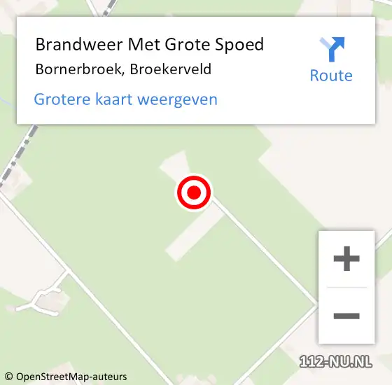 Locatie op kaart van de 112 melding: Brandweer Met Grote Spoed Naar Bornerbroek, Broekerveld op 9 juni 2021 12:07