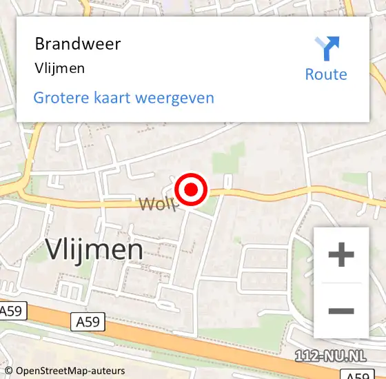 Locatie op kaart van de 112 melding: Brandweer Vlijmen op 9 juni 2021 12:10