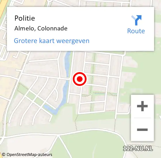 Locatie op kaart van de 112 melding: Politie Almelo, Colonnade op 9 juni 2021 12:40