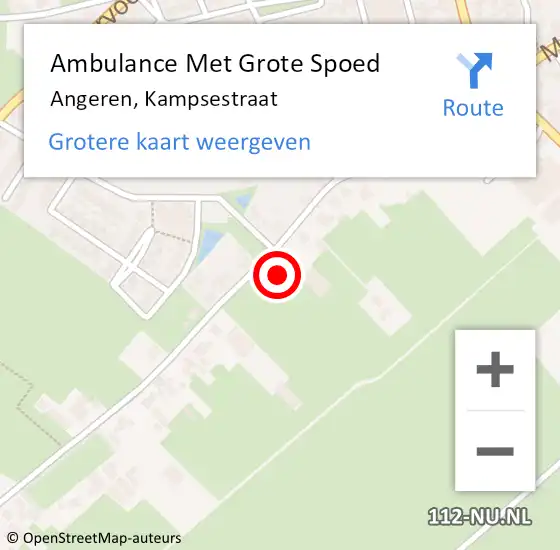Locatie op kaart van de 112 melding: Ambulance Met Grote Spoed Naar Angeren, Kampsestraat op 9 juni 2021 12:45