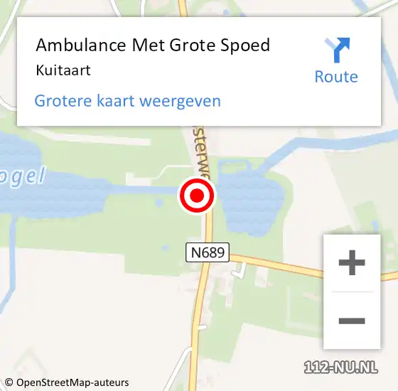 Locatie op kaart van de 112 melding: Ambulance Met Grote Spoed Naar Kuitaart op 9 juni 2021 12:56