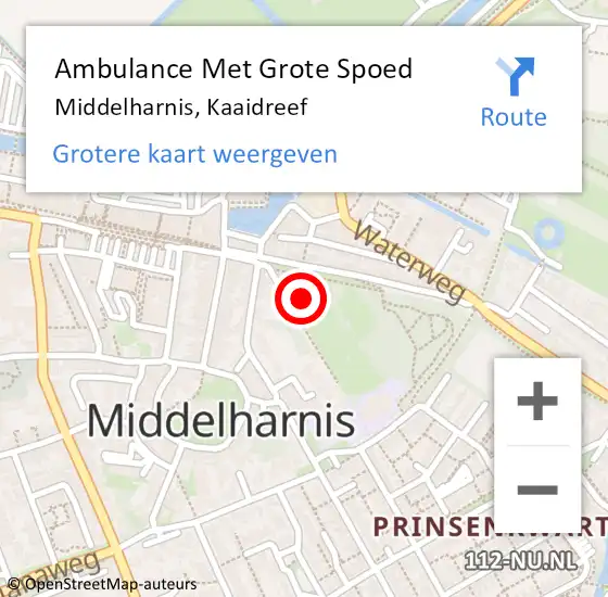 Locatie op kaart van de 112 melding: Ambulance Met Grote Spoed Naar Middelharnis, Kaaidreef op 9 juni 2021 13:04