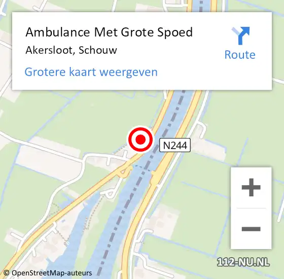 Locatie op kaart van de 112 melding: Ambulance Met Grote Spoed Naar Akersloot, Schouw op 9 juni 2021 13:12