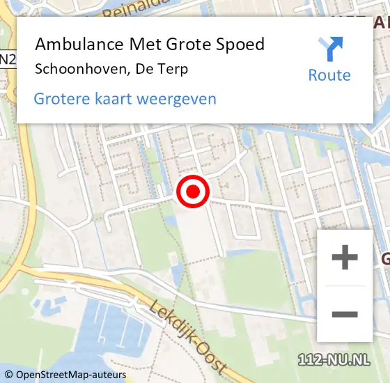Locatie op kaart van de 112 melding: Ambulance Met Grote Spoed Naar Schoonhoven, De Terp op 9 juni 2021 13:21