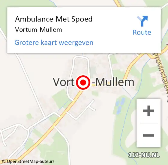 Locatie op kaart van de 112 melding: Ambulance Met Spoed Naar Vortum-Mullem op 9 juni 2021 13:25