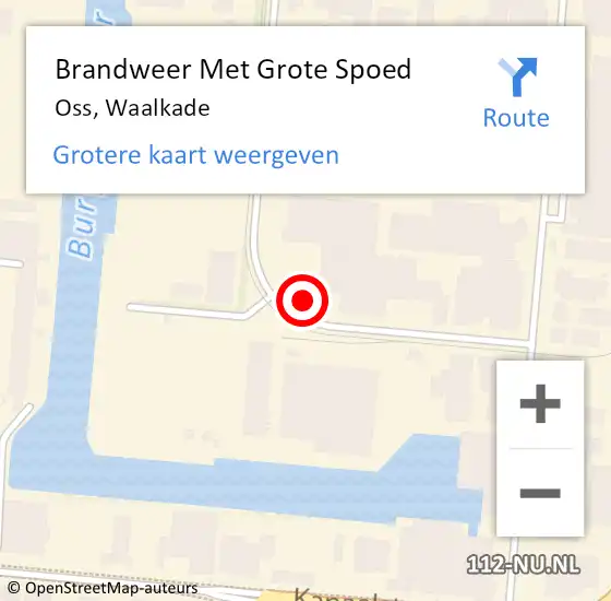 Locatie op kaart van de 112 melding: Brandweer Met Grote Spoed Naar Oss, Waalkade op 9 juni 2021 14:00