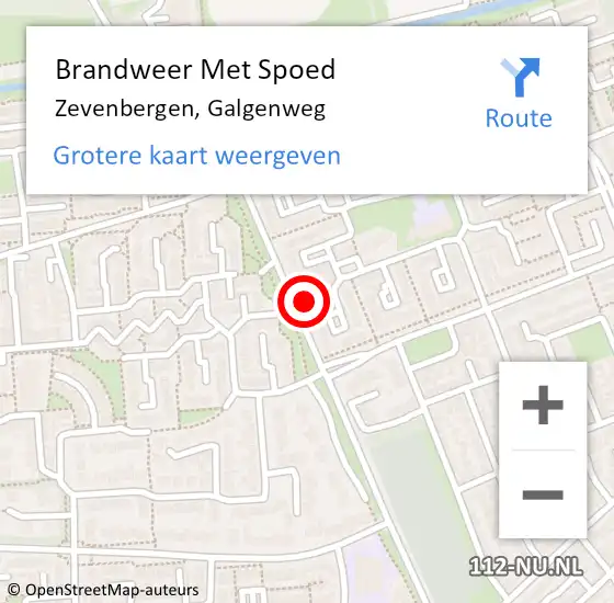 Locatie op kaart van de 112 melding: Brandweer Met Spoed Naar Zevenbergen, Galgenweg op 9 juni 2021 14:07