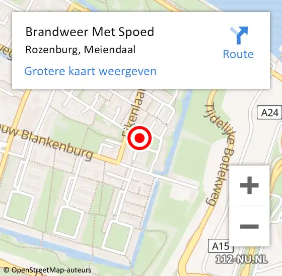 Locatie op kaart van de 112 melding: Brandweer Met Spoed Naar Rozenburg, Meiendaal op 9 juni 2021 14:14