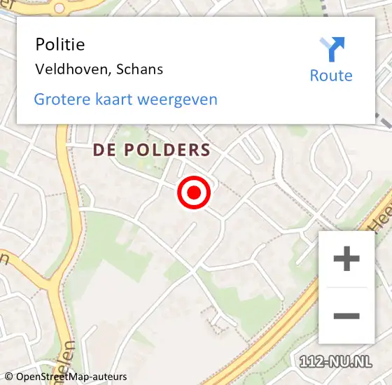 Locatie op kaart van de 112 melding: Politie Veldhoven, Schans op 9 juni 2021 14:21