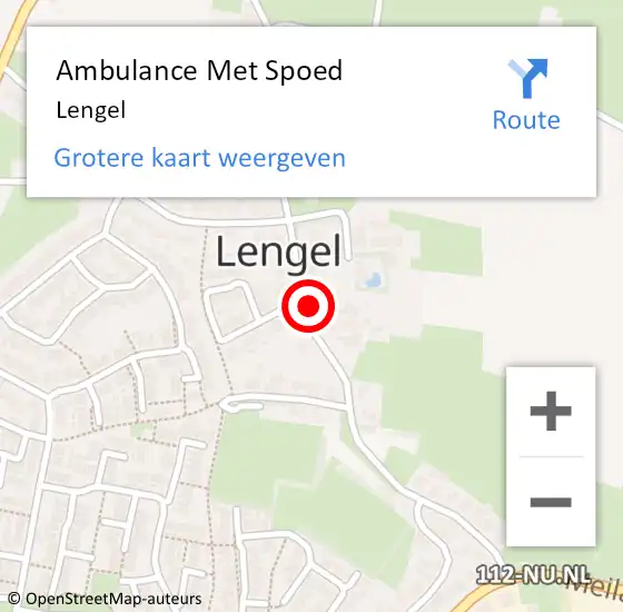 Locatie op kaart van de 112 melding: Ambulance Met Spoed Naar Lengel op 9 juni 2021 14:22