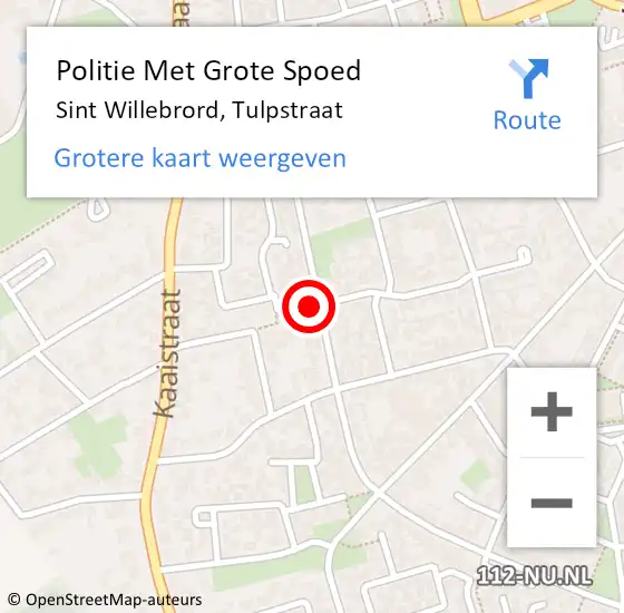 Locatie op kaart van de 112 melding: Politie Met Grote Spoed Naar Sint Willebrord, Tulpstraat op 9 juni 2021 14:25