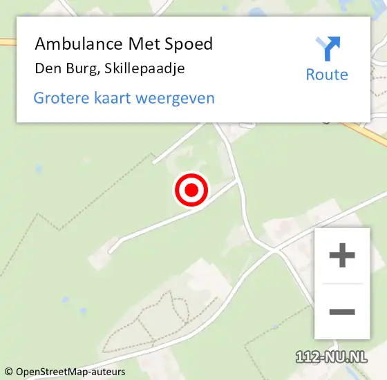 Locatie op kaart van de 112 melding: Ambulance Met Spoed Naar Den Burg, Skillepaadje op 9 juni 2021 14:28