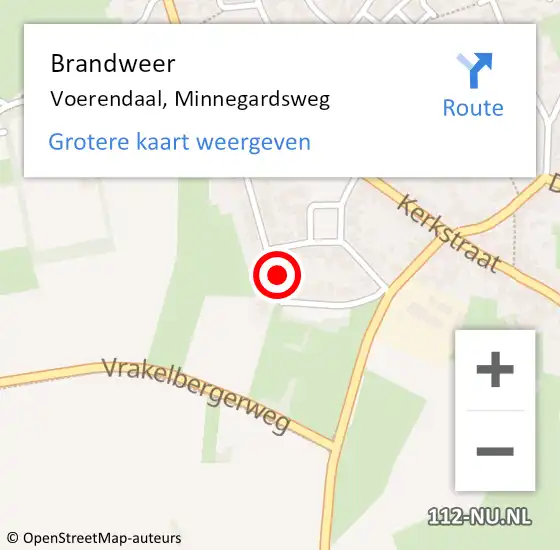 Locatie op kaart van de 112 melding: Brandweer Voerendaal, Minnegardsweg op 12 juni 2014 19:22