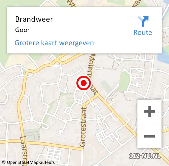 Locatie op kaart van de 112 melding: Brandweer Goor op 9 juni 2021 14:45