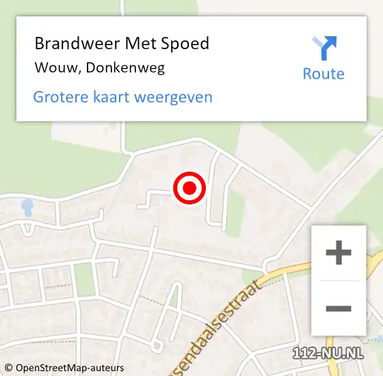 Locatie op kaart van de 112 melding: Brandweer Met Spoed Naar Wouw, Donkenweg op 9 juni 2021 14:50