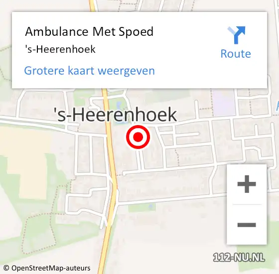 Locatie op kaart van de 112 melding: Ambulance Met Spoed Naar 's-Heerenhoek op 9 juni 2021 14:52