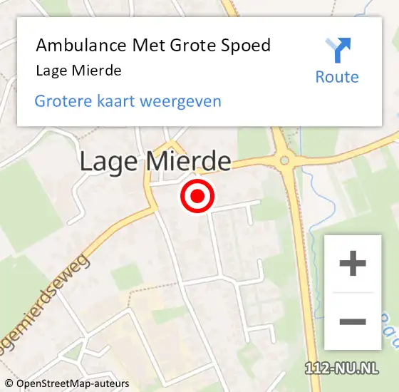 Locatie op kaart van de 112 melding: Ambulance Met Grote Spoed Naar Lage Mierde op 9 juni 2021 15:03