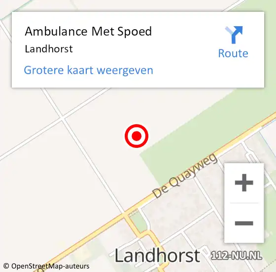 Locatie op kaart van de 112 melding: Ambulance Met Spoed Naar Landhorst op 9 juni 2021 15:12