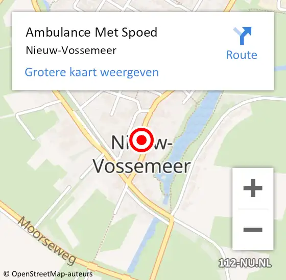 Locatie op kaart van de 112 melding: Ambulance Met Spoed Naar Nieuw-Vossemeer op 9 juni 2021 15:27