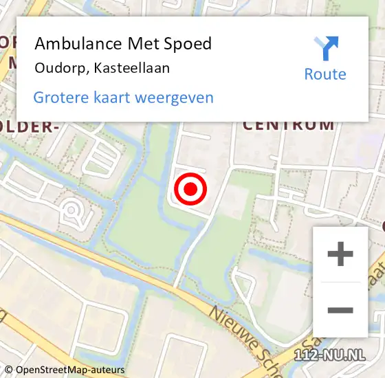 Locatie op kaart van de 112 melding: Ambulance Met Spoed Naar Oudorp, Kasteellaan op 9 juni 2021 15:31