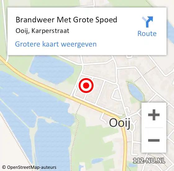 Locatie op kaart van de 112 melding: Brandweer Met Grote Spoed Naar Ooij, Karperstraat op 9 juni 2021 15:58