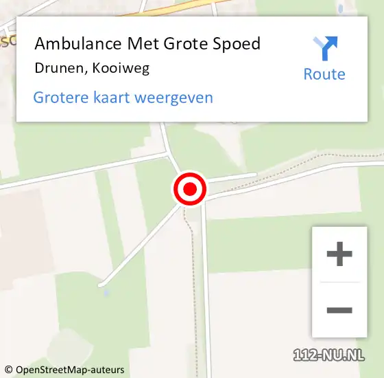 Locatie op kaart van de 112 melding: Ambulance Met Grote Spoed Naar Drunen, Kooiweg op 8 september 2013 14:07