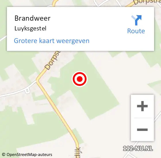 Locatie op kaart van de 112 melding: Brandweer Luyksgestel op 12 juni 2014 19:33