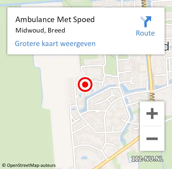Locatie op kaart van de 112 melding: Ambulance Met Spoed Naar Midwoud, Breed op 9 juni 2021 16:19