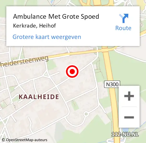 Locatie op kaart van de 112 melding: Ambulance Met Grote Spoed Naar Kerkrade, Heihof op 12 juni 2014 19:33